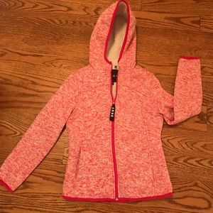 DKNY Girls Full Zip Sherpa Sweatshirt W/hood
